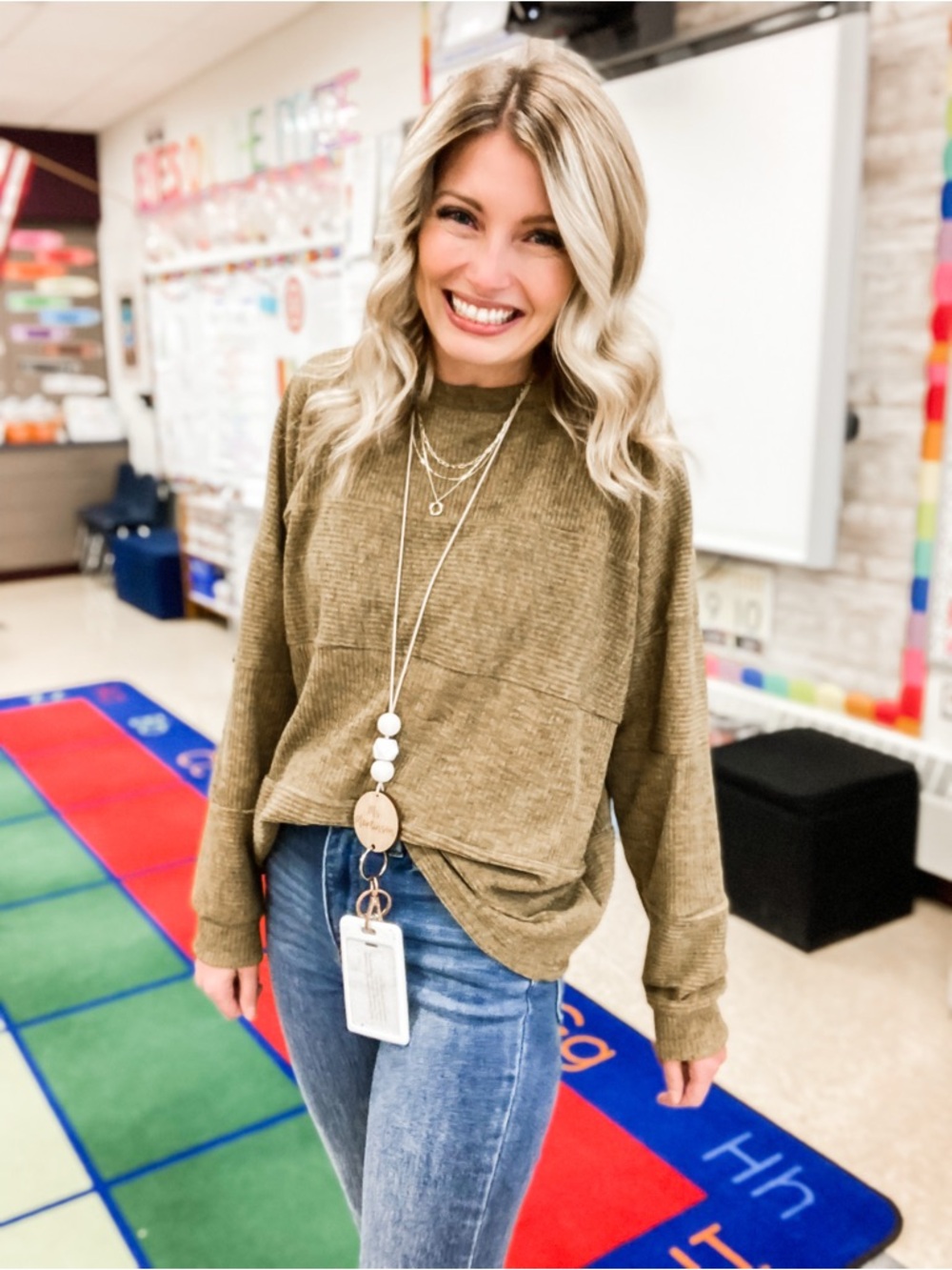 Cozy Green Knit Sweater